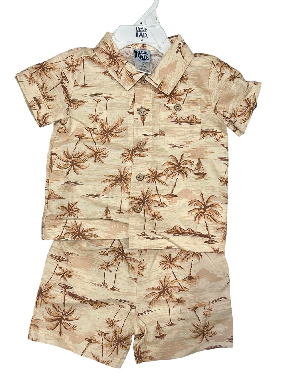 Little Lad Infant 12M Tropical 2 Piece Short Set
